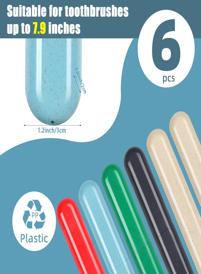 Eaezerav 6 Pack Toothbrush Travel Case, Travel Toothbrush Holder, Sanitary Toothbrush Storage, Eco-friendly Toothbrush Protector Covering for Traveling, Business，Camping, Home, School - Image 3