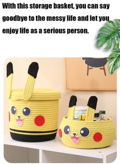 MissTiara Handwoven Square Storage Box Cosmetic Storage Box Desktop Snack Storage Basket Suitable for Bedroom Bathroom Children's Room Living Room 2-Piece Set  - Image 3