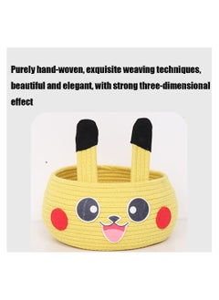MissTiara Handwoven Square Storage Box Cosmetic Storage Box Desktop Snack Storage Basket Suitable for Bedroom Bathroom Children's Room Living Room 2-Piece Set  - Image 5