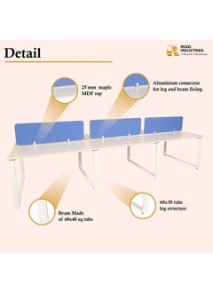 Six Line Cluster Desk with Partition Holder White 75x360x120cm - pzsku/Z9D26073C934C3D4E9CD9Z/45/_/1715803251/c52305e2-f535-42aa-aa60-64a567f3df21