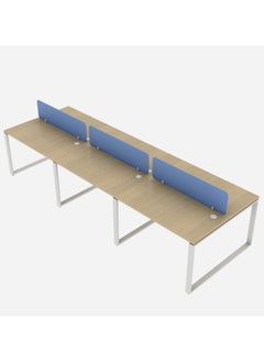 Six Line Cluster Desk with Partition Holder White 75x360x120cm - pzsku/Z9D26073C934C3D4E9CD9Z/45/_/1718359742/426b4034-a272-4e08-81c2-badbabf9a926