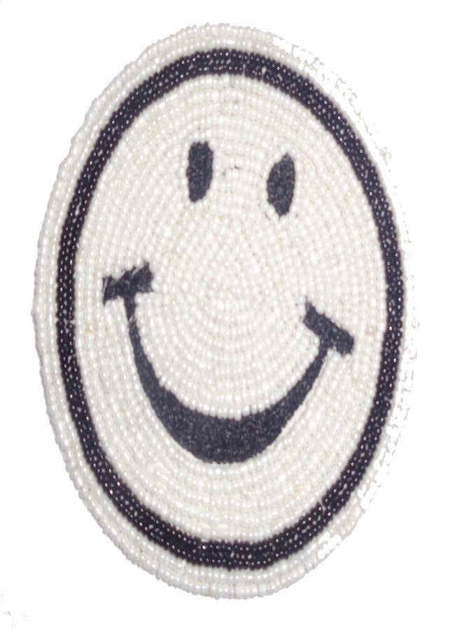 Vdecors Handmade Beaded Emoji Coaster Tea Diameter 4 Inch (Sliver, 2)