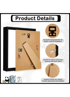 Tuanse 12 Pcs Shadow Box Frame Wood Display Case Shadow Box Frame Shadow Box Picture Frame For Memorabilia Baby Items Wedding Memories Crafts Tickets And Photos (5 X 7 Inch Black)  - Image 4