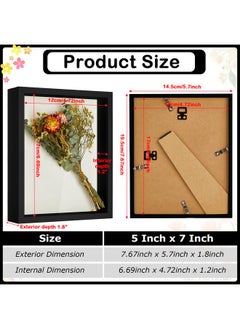 Tuanse 12 Pcs Shadow Box Frame Wood Display Case Shadow Box Frame Shadow Box Picture Frame For Memorabilia Baby Items Wedding Memories Crafts Tickets And Photos (5 X 7 Inch Black)  - Image 3