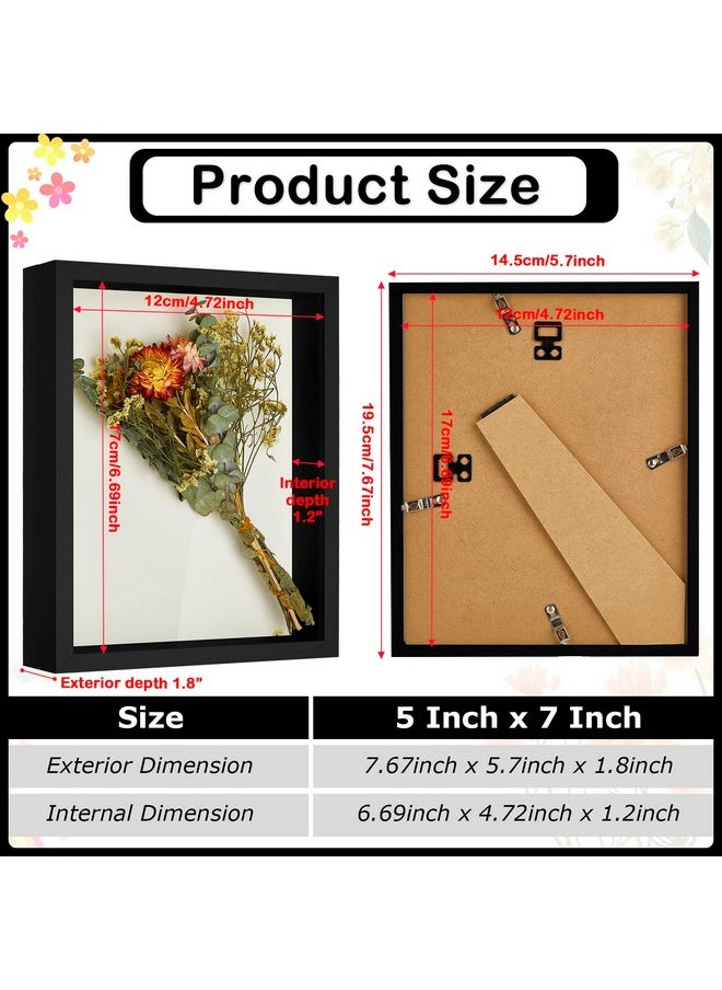 Tuanse - 12 Pcs Shadow Box Frame Wood Display Case Shadow Box Frame Shadow Box Picture Frame For Memorabilia Baby Items Wedding Memories Crafts Tickets And Photos (5 X 7 Inch Black) - Image 1