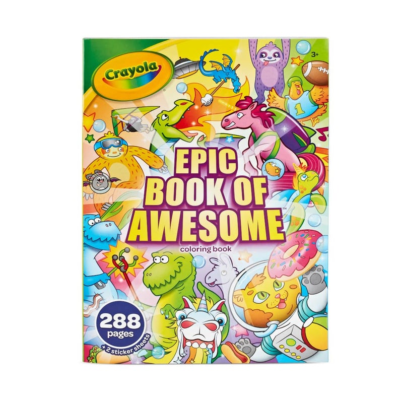 Crayola Epic Book of Awesome (288 Pages), Kids Coloring Book Activity Set, Animal Coloring Pages, Holiday Gift for Kids, 3+ - Image 1