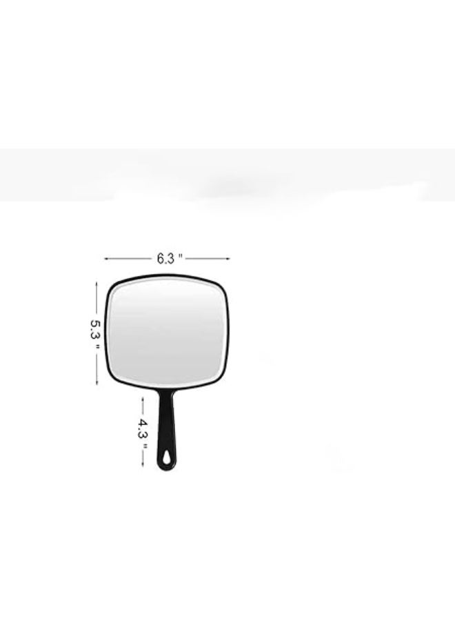 Hand Mirror, Black Handheld Mirror Handle, Small Black Handle Cosmetic Mirror, Mini Comfy Hand Held Mirror, Small Cosmetic Mirror, for Personal Makeup Vanity Travel Skin Care Salon - Image 2