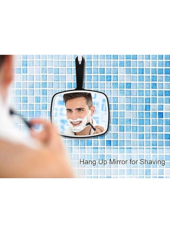 Hand Mirror, Black Handheld Mirror Handle, Small Black Handle Cosmetic Mirror, Mini Comfy Hand Held Mirror, Small Cosmetic Mirror, for Personal Makeup Vanity Travel Skin Care Salon - Image 3