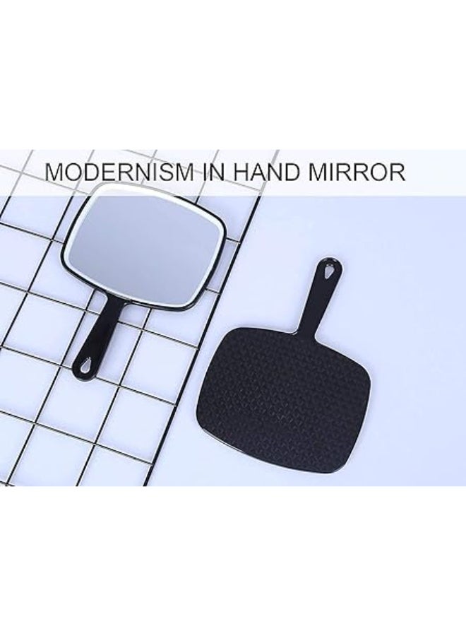 Hand Mirror, Black Handheld Mirror Handle, Small Black Handle Cosmetic Mirror, Mini Comfy Hand Held Mirror, Small Cosmetic Mirror, for Personal Makeup Vanity Travel Skin Care Salon - Image 4