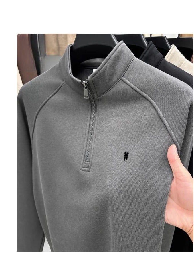 Paul Men's Half Zipper Comfortable Long Sleeve Bottom Shirt Interior