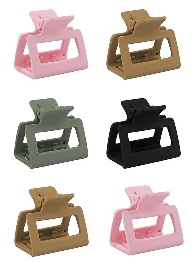 Kalaneet Square Hair Claw Clip Strong Hold Claw Hair Clips Multicolor Hair Jaw Clamp Non-Slip Clatcher Hair Styling Accessories for Women (Pack of 6) (Beauty Multi 142) - Image 1