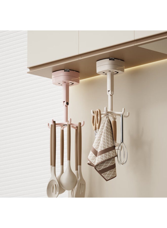 Bydoll Kitchen Rotating Hook, Bathroom No-drilling Kitchen Utensil Holder, Six-claw Suction Cup Wall-mounted Storage Rack, Spoon And Spatula Organizer - Image 5