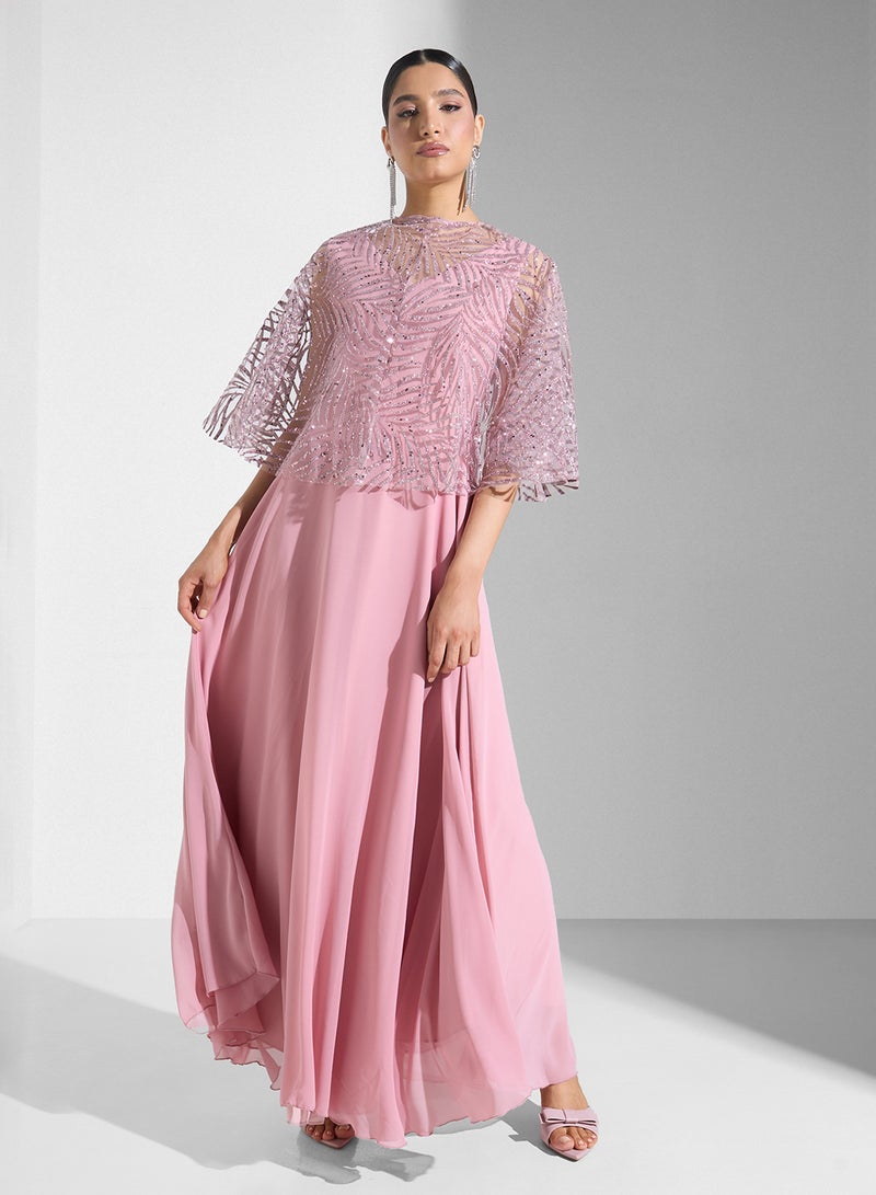 خزانة فستان سهرة بعباءة لامعة - Image 1