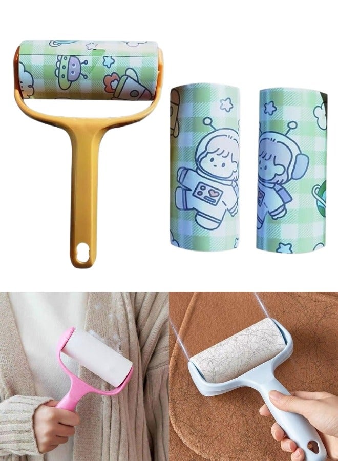 مجموعة مزيل الوبر (3 قطع، كل قطعة 60 ورقة) فرشاة لإزالة الوبر وشعر الحيوانات الأليفة من الملابس، طقم إزالة الشعر، ورق لاصق محمول مع مزيل غبار بزاوية، مناسب لإزالة الشعر والفتات وغيرها - Image 3