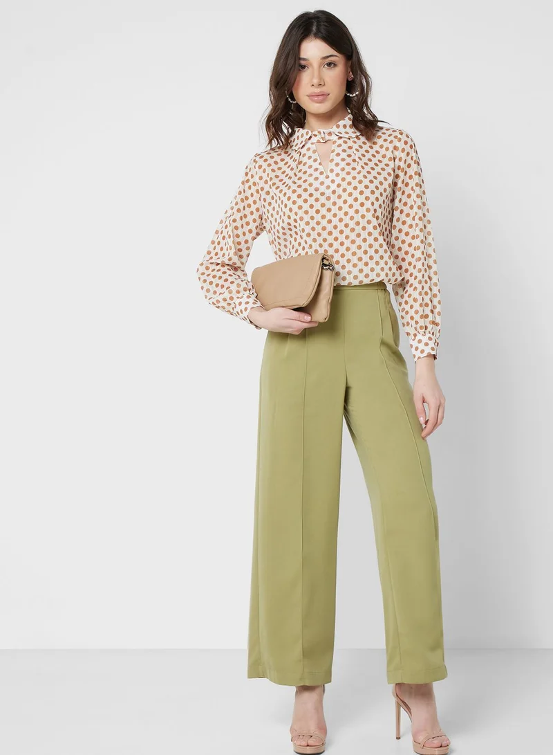 ELLA Dot Printed Collar Blouse