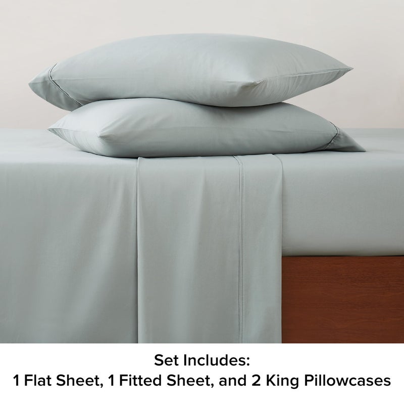 UGG 01752 Alahna King Bed Sheets and Pillowcases 4-Piece Set Sleep in Luxury Machine Washable Deep Pockets Wrinkle-Resistant Breathable Cozy Comfort Silky Cooling Sheets  King  Mineral - Image 4