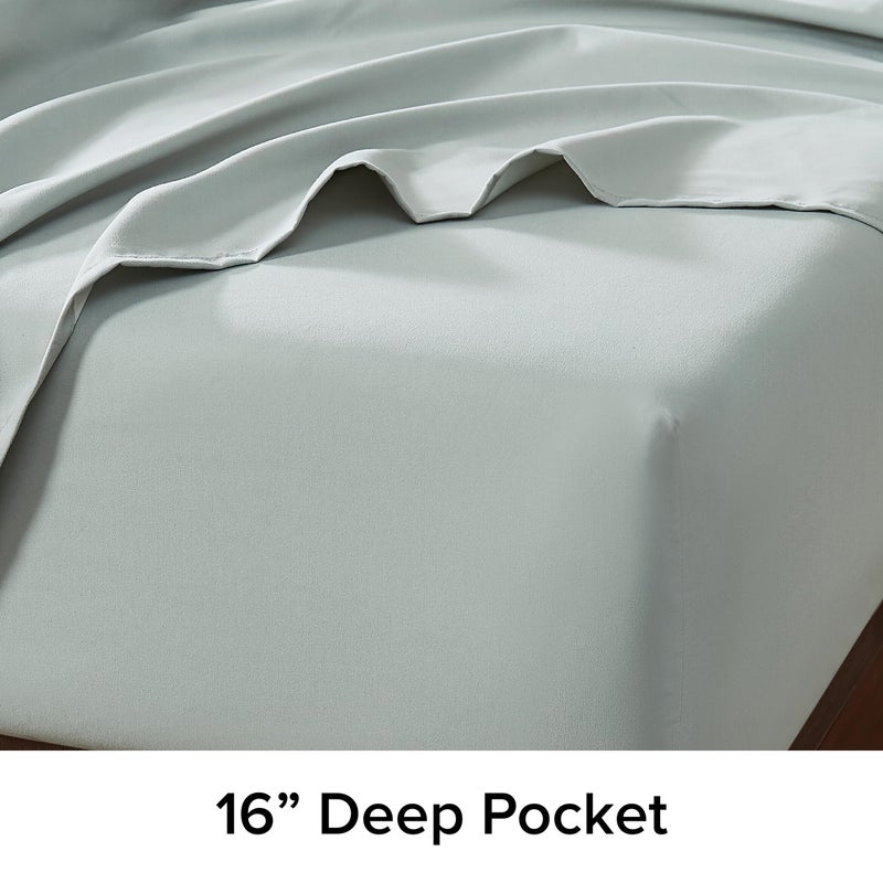 UGG 01752 Alahna King Bed Sheets and Pillowcases 4-Piece Set Sleep in Luxury Machine Washable Deep Pockets Wrinkle-Resistant Breathable Cozy Comfort Silky Cooling Sheets  King  Mineral - Image 5