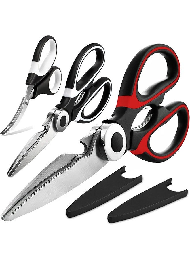 Heavy Duty Kitchen Scissors 3-Pack - Stainless Steel Multipurpose Shears for Cutting Meat, Seafood, Vegetables, and More - Ergonomic Design, Sharp, and Durable - Dishwasher Safe - pzsku/Z9D26BBC288FE504788FBZ/45/_/1726655489/9da339b1-d1e7-4430-8a76-818e5fdf50d5