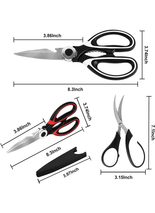 Heavy Duty Kitchen Scissors 3-Pack - Stainless Steel Multipurpose Shears for Cutting Meat, Seafood, Vegetables, and More - Ergonomic Design, Sharp, and Durable - Dishwasher Safe - pzsku/Z9D26BBC288FE504788FBZ/45/_/1726655529/5682b324-05e7-448a-9035-d124d3d59d36