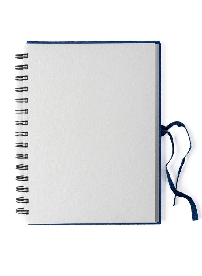 كوما دفتر رسم بالألوان المائية من كوما | 8 × 8 بوصة | 300 غرام/متر مربع | دفتر رسم بسلك حلزوني | مضغوط ساخناً | لون طبيعي | 100% ألياف قطنية (أزرق ملكي) - Image 4