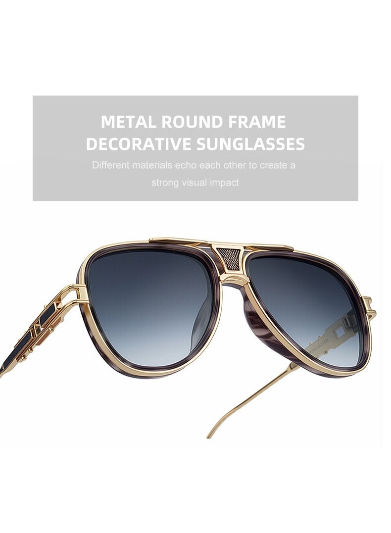 Stylish Punk Aviator Sunglasses | UV400, Anti-UV, High-Quality Metal Frame, Daily & Night Use - Image 3