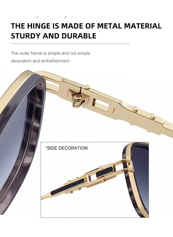 Stylish Punk Aviator Sunglasses | UV400, Anti-UV, High-Quality Metal Frame, Daily & Night Use - Image 4