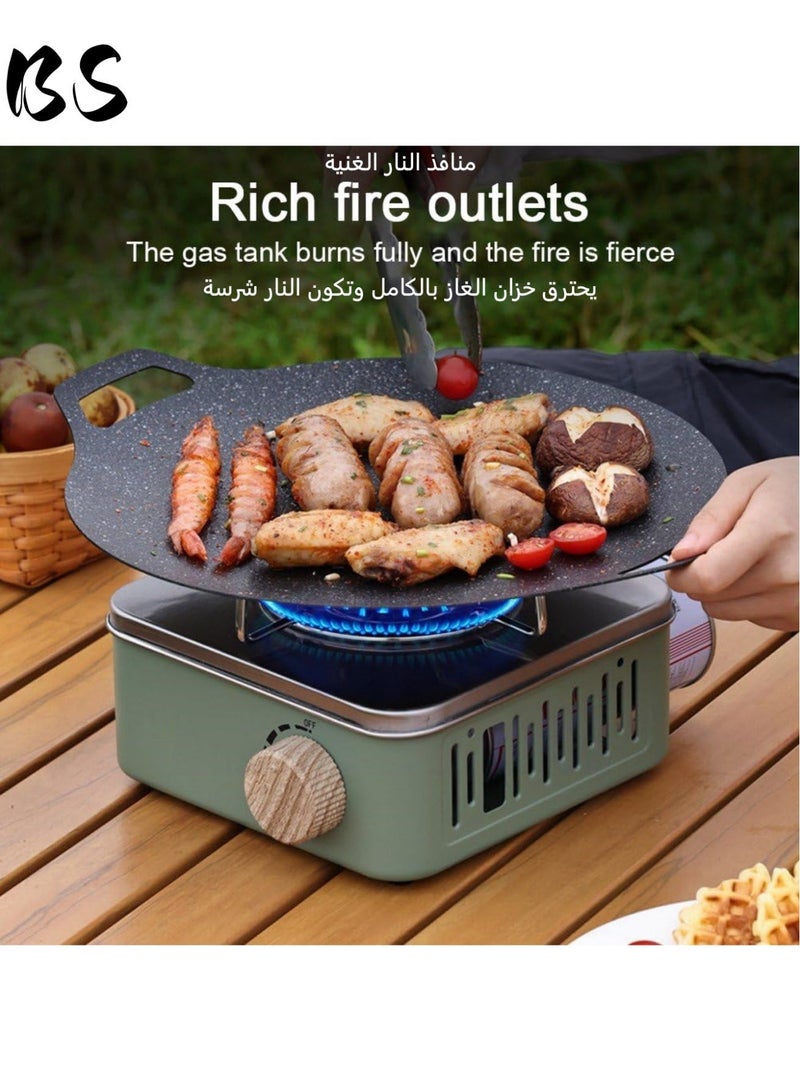 BS Ultralight and portable multi-functional gas stove | Outdoor camping stove | Stable and windproof | Powerful flame, ignition in 3 seconds | No power required | 75% smaller than traditional stoves | Suitable for camping, fishing, and indoor cooking | Green - Image 3