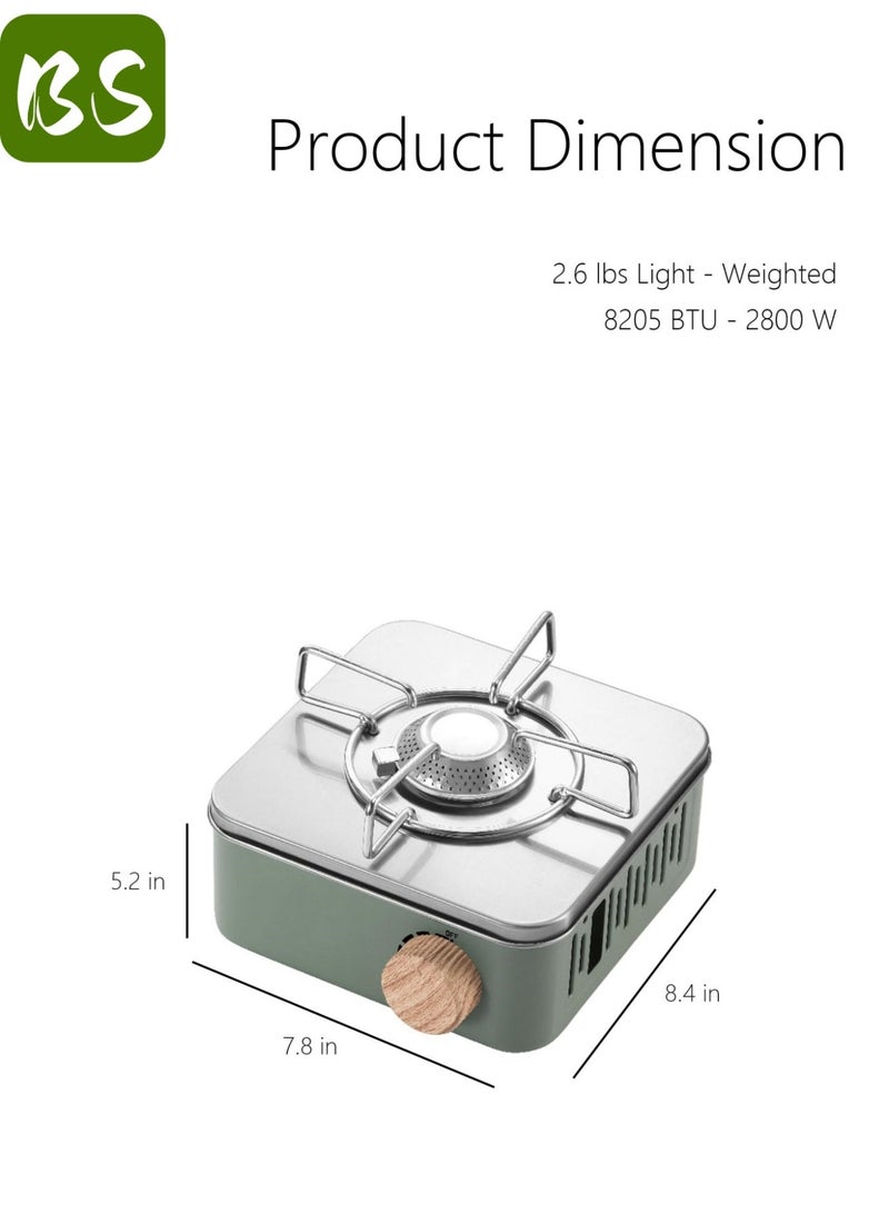 بي إس موقد غاز خفيف الوزن للغاية، محمول، ومتعدد الاستخدامات | موقد غاز للطوارئ、دافور、غاز رحلات、غاز صغير لرحلات、غاز متنقل、فرن رحلات、موقد、موقد غاز خفيف、موقد غاز للرحلات | مستقر ومقاوم للرياح | لهب قوي وإشعال في 3 ثوانٍ | لا يتطلب طاقة | أصغر بنسبة 75% من المواقد التقليدية | مناسب للتخييم وصيد الأسماك والطهي في الأماكن المغلقة - Image 2
