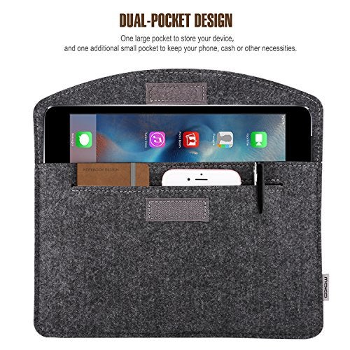 MoKo 7-8 Inch Sleeve Bag, Portable Carrying Protective Felt Tablet Case Cover Fits with iPad Mini (A17 Pro) 8.3" 2024, iPad Mini 6/5/4/3/2/1, Galaxy Tab S2 8.0, Tab A 8.0, ZenPad Z8s 7.9,Dark Gray - Image 3