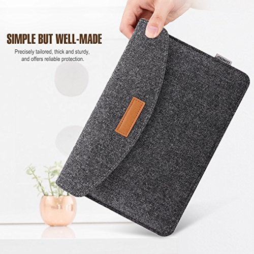 MoKo 7-8 Inch Sleeve Bag, Portable Carrying Protective Felt Tablet Case Cover Fits with iPad Mini (A17 Pro) 8.3" 2024, iPad Mini 6/5/4/3/2/1, Galaxy Tab S2 8.0, Tab A 8.0, ZenPad Z8s 7.9,Dark Gray - Image 4