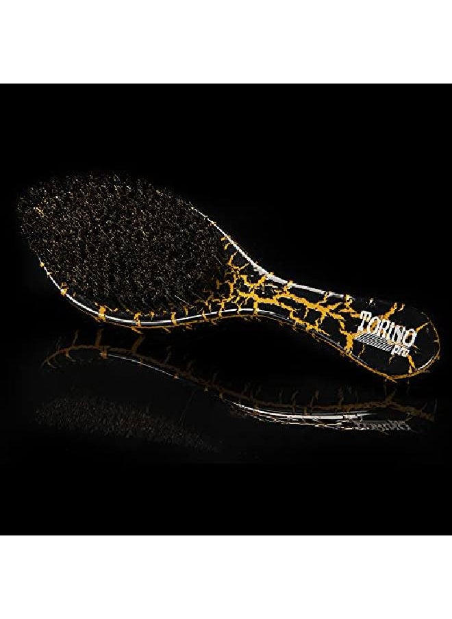 TORINO PRO WAVE BRUSHES BY BRUSH KING - Torino Pro Curve Wave Brush 143 Medium 100% Boar Bristle Curved 360 Wave Brush Great For Laying Down 360 Waves And Use Before Using Wave Cap Or Durag Luxury Waves Brush For Men 360 - Image 1