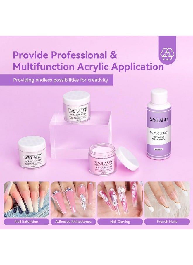 Saviland Acrylic Nail Kit With Drill 15G Clearwhitepink Acrylic Powder And Liquid Set With Nail Drill Acrylic Nail Brush Nail Forms Dappen Dish Easy To Use Acrylic Nail Supplies For Beginners  - Image 4