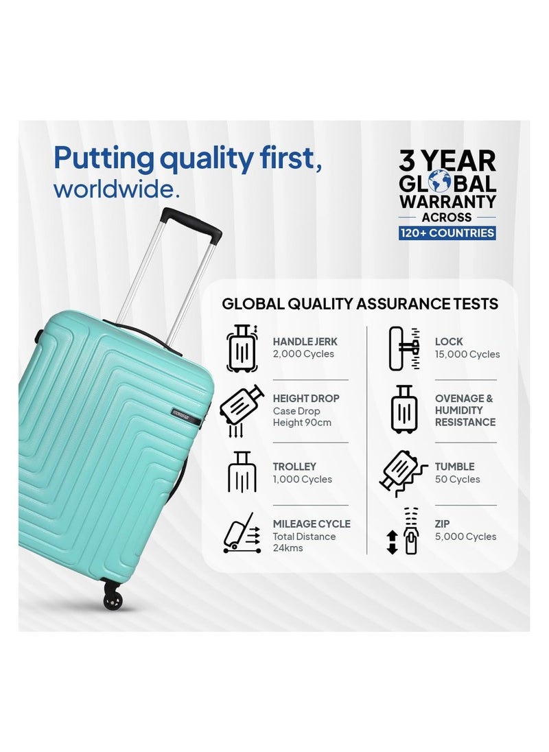 AMERICAN TOURISTER American Tourister Ivy Nxt 55cm Small Hardside Polycarbonate Cabin Suitcase with Multi-Stage Telescopic Trolley and Mounted TSA Lock for Women & Men - Pale Turq  - Image 4