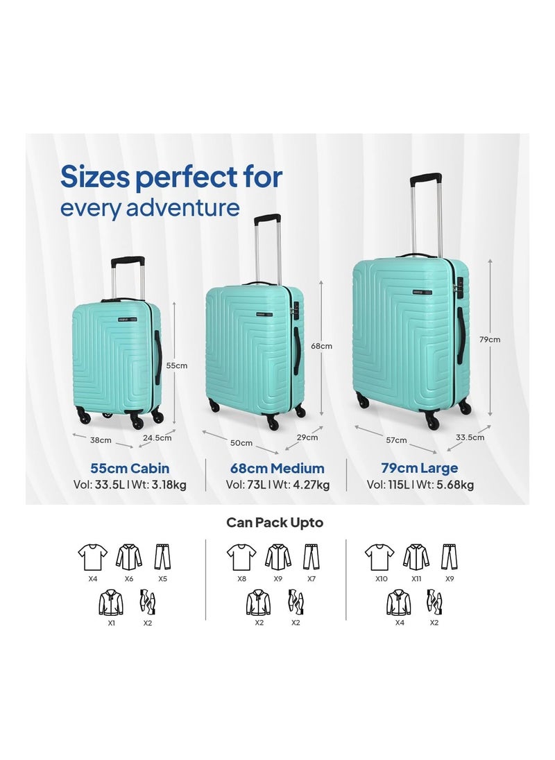 AMERICAN TOURISTER American Tourister Ivy Nxt 55cm Small Hardside Polycarbonate Cabin Suitcase with Multi-Stage Telescopic Trolley and Mounted TSA Lock for Women & Men - Pale Turq  - Image 5