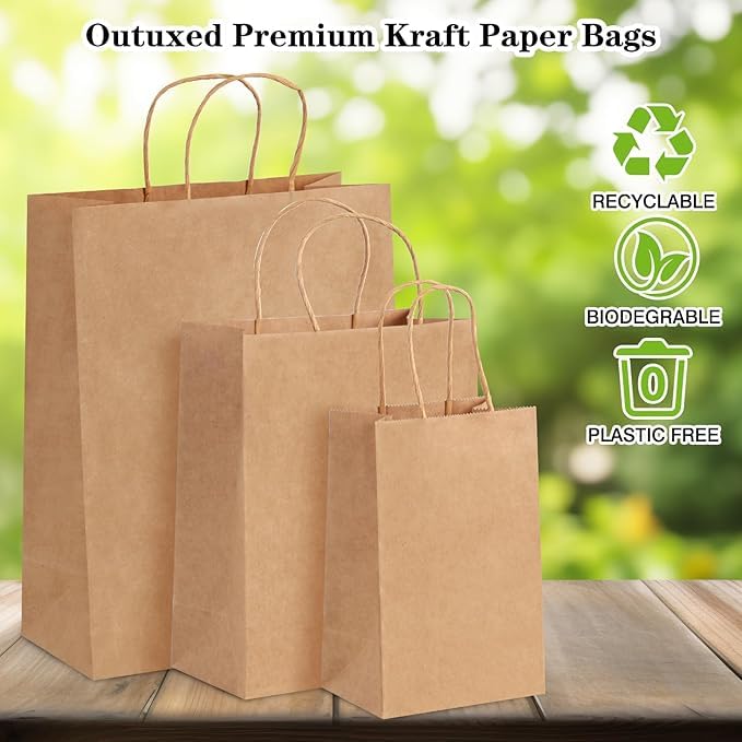 Generasis Kraft Brown Square Paper Bags with Twisted Handles - 25 Pack Sturdy Kraft Paper Packaging Bags for Shopping, Parties, and Retail Use of Kraft Paper Bag (10x8x4) - Image 5