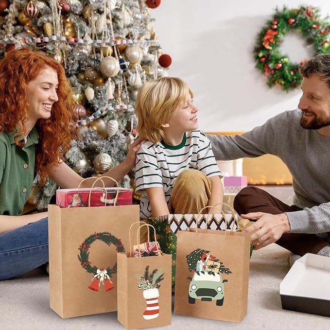 Generasis Kraft Brown Square Paper Bags with Twisted Handles - 25 Pack Sturdy Kraft Paper Packaging Bags for Shopping, Parties, and Retail Use of Kraft Paper Bag (10x8x4) - Image 2