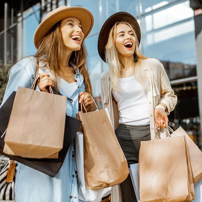 Generasis Kraft Brown Square Paper Bags with Twisted Handles - 25 Pack Sturdy Kraft Paper Packaging Bags for Shopping, Parties, and Retail Use of Kraft Paper Bag (10x8x4) - Image 4