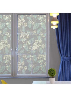 Sweet seven 3D Leaf Pattern Privacy Window Film - Decorative Static Cling Glass Film with Anti-UV Protection for Home, Kitchen, Bedroom - Non-Adhesive, Easy to Install - Size: 60 x 150 cm  - Image 1