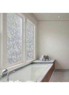Sweet seven 3D Leaf Pattern Privacy Window Film - Decorative Static Cling Glass Film with Anti-UV Protection for Home, Kitchen, Bedroom - Non-Adhesive, Easy to Install - Size: 60 x 150 cm  - Image 5