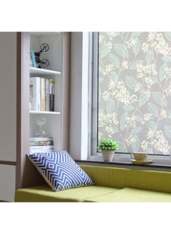 Sweet seven 3D Leaf Pattern Privacy Window Film - Decorative Static Cling Glass Film with Anti-UV Protection for Home, Kitchen, Bedroom - Non-Adhesive, Easy to Install - Size: 60 x 150 cm  - Image 3