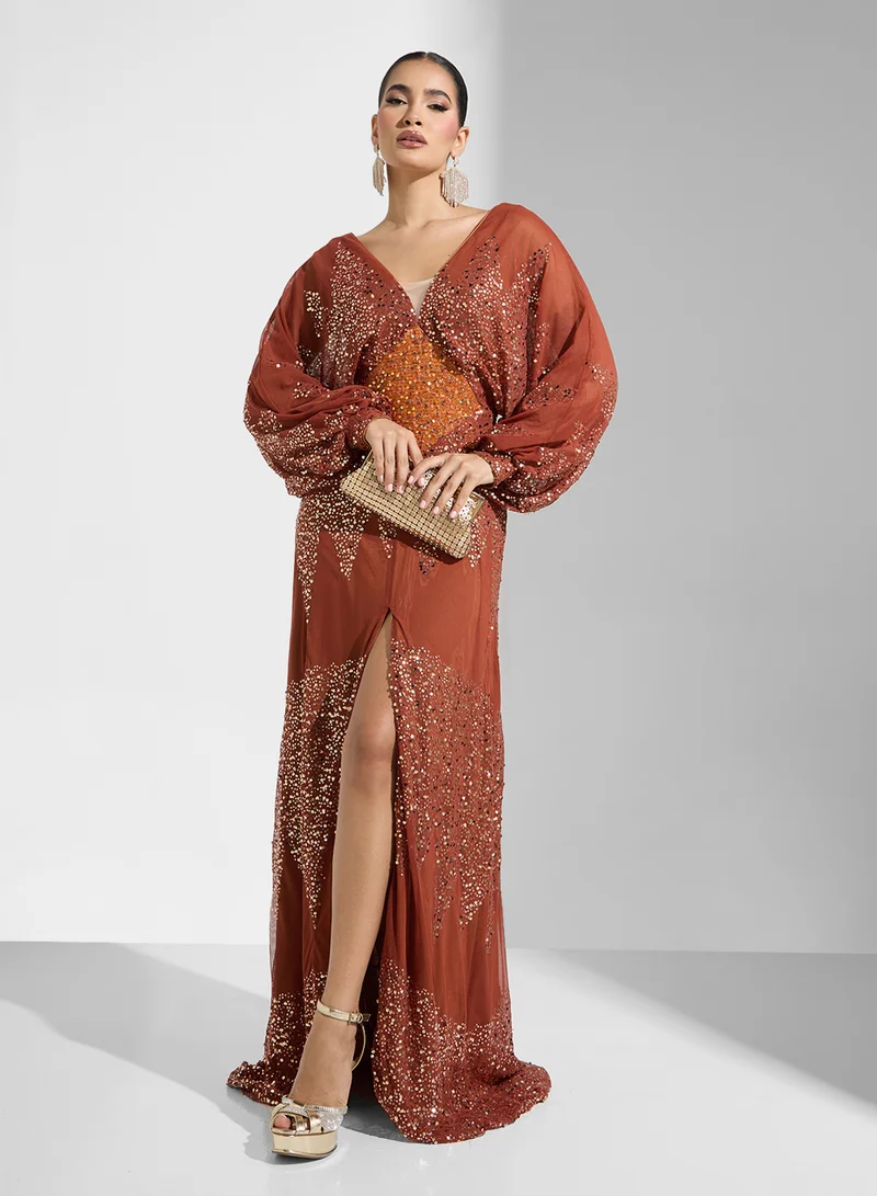 Namshi x Sequin Maxi Dress