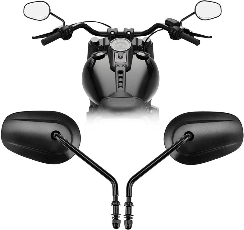 Black 8mm Teardrop Rearview Mirrors for Harley TouringStreet GlideRoad GlideRoad KingElectra GlideTri Glide FreewheelerStreet XG500 XG750SportsterXL8831200SoftailStreet BobLow RiderDyna
