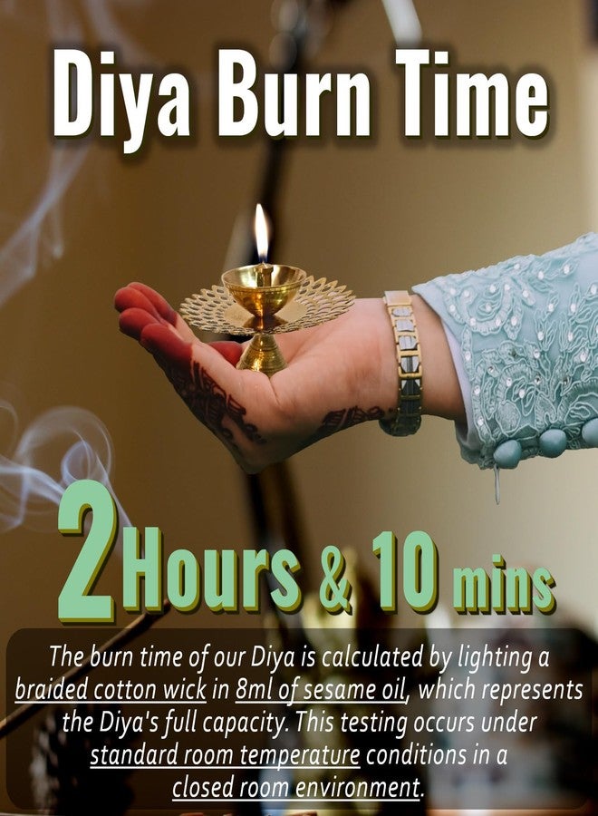 Lamina Decorative Brass Diya for Puja (Set of 1 Small 3inch Golden Round Net) Center Wick Holder Pital Akhand Deep Vilakku for Home Décor, Daily/Festive Worship, Housewarming, Marriage & Return Gift - Image 5