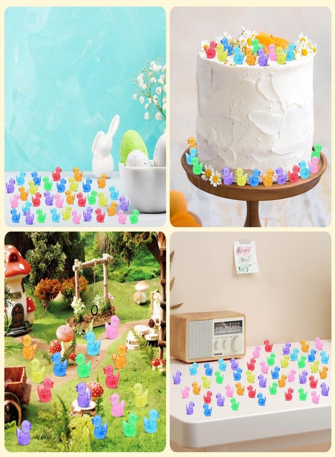 Feivando 250 Pcs Mini Acrylic Ducks Colorful Small Little Tiny Resin Duck Figures to Hide Animal Miniature Figurines for Crafts Vase Fillers Dollhouse Micro Landscape Aquarium Decoration - Image 5