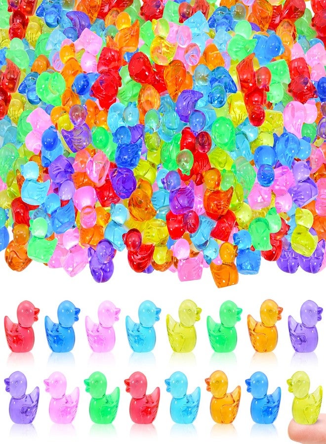 Feivando 250 Pcs Mini Acrylic Ducks Colorful Small Little Tiny Resin Duck Figures to Hide Animal Miniature Figurines for Crafts Vase Fillers Dollhouse Micro Landscape Aquarium Decoration - Image 1