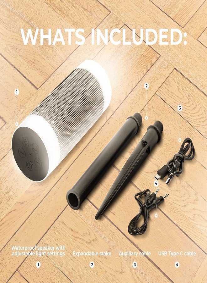iJoy Wireless Speaker with 10 Hour Playtime - IP66 Waterproof, Dustproof, Weatherproof Light Up Bluetooth Tiki Speaker with LED Lights + Adjustable Stake Height for Use As Wireless Outdoor Speaker - Image 3