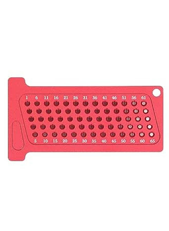 65mm Red Woodworking Scribing Gauge Hole Positioning Ruler For Workplaces - Image 1