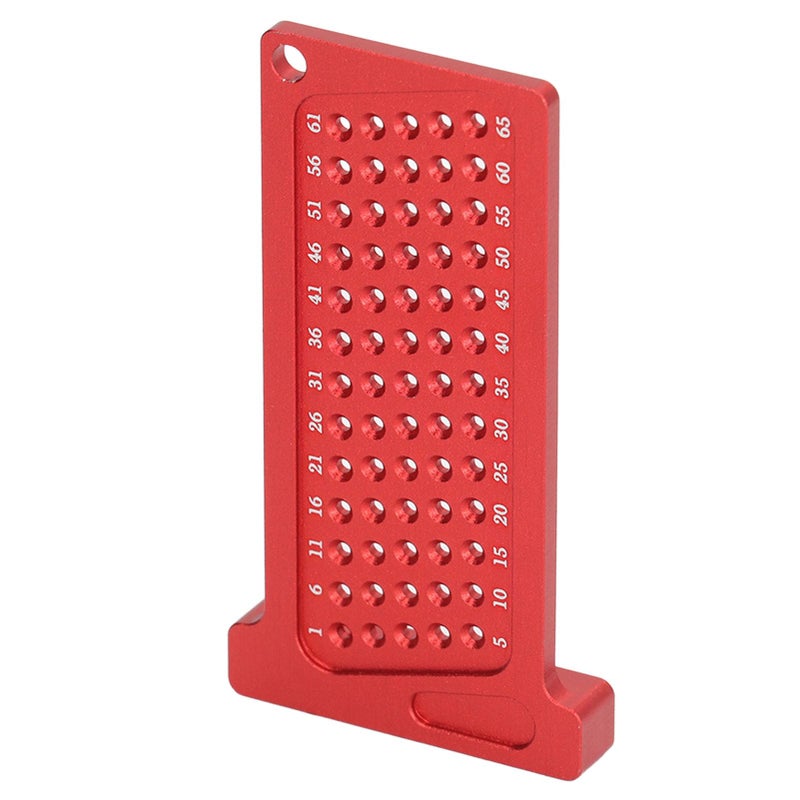 65mm Red Woodworking Scribing Gauge Hole Positioning Ruler For Workplaces - Image 3