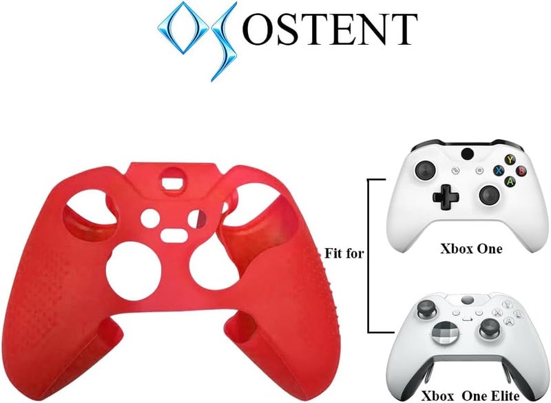 OSTENT Soft Protective Silicone Rubber Skin Case Cover for Xbox One Elite Controller (Red) - Image 2