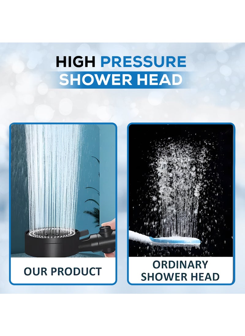 DANEEN - 5-Function Adjustable High-Pressure Shower Head - Chlorine Removal, Ionic Handheld & Spa-Like Experience Luxury- Includes Teflon Tape & 1.5m Hose (BLACK) - Image 1